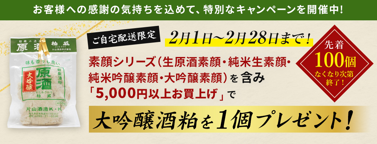 大吟醸 酒粕プレゼントキャンペーン